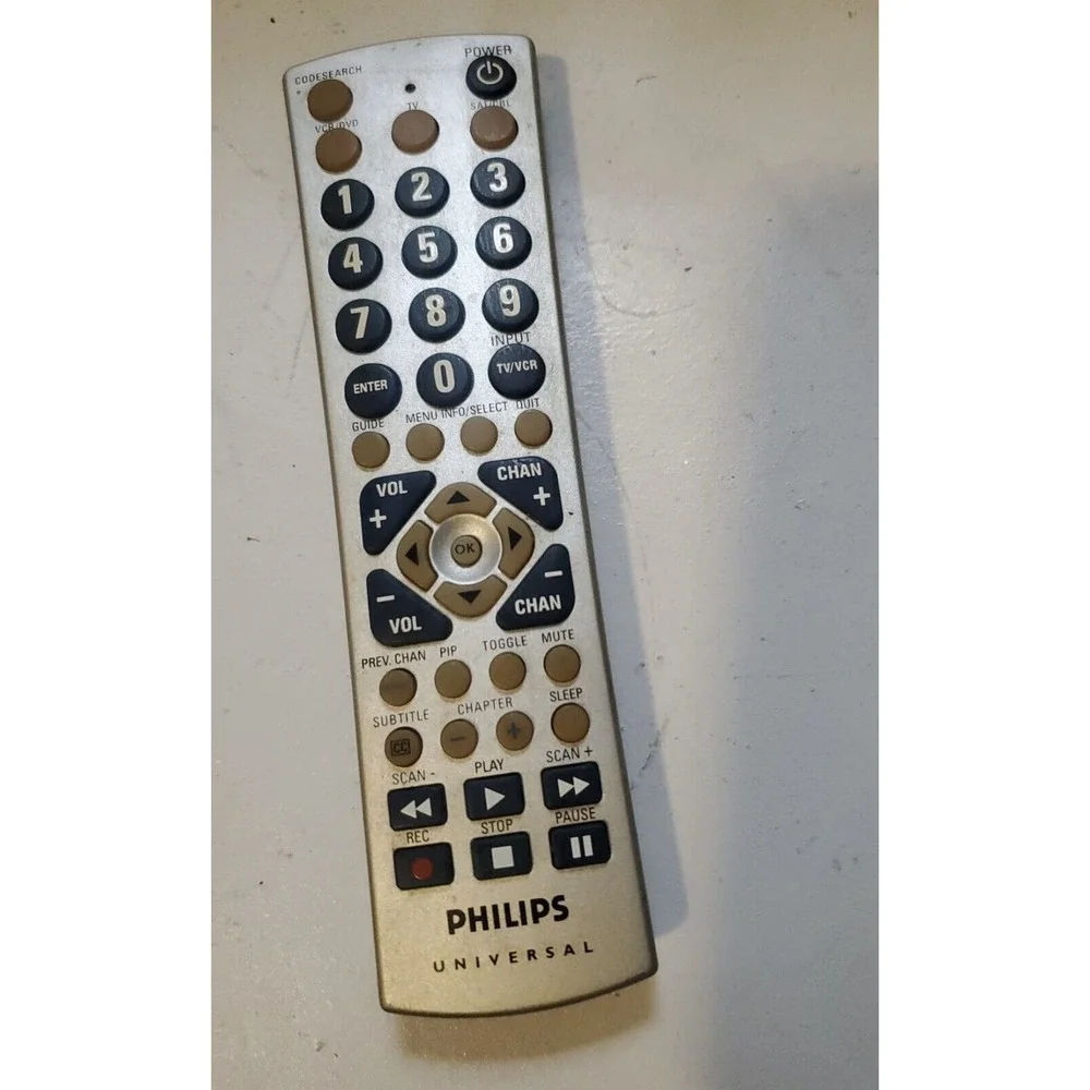 Genuine Philips Universal TV VCR DVD Remote Control CL034 (CL035A) Authentic OEM